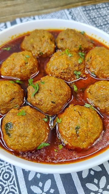 Soft Non-vegetarian koftas served in rich curry gravy